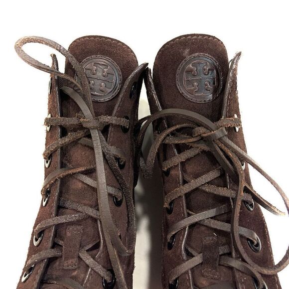 TORY BURCH Broome Suede Combat Boots (Sz 7) - Picture 5 of 11